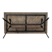Nevada Rustic Oak Wood Trestle Base Dining Table In Dark Brown - Furniture City (CA)l