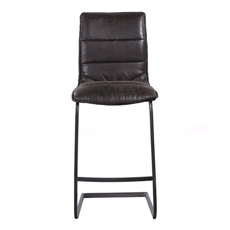 Newark Contemporary 26" Counter Height Barstool in Gray Powder Coated Finish and Espresso Fabric - Furniture City (CA)l