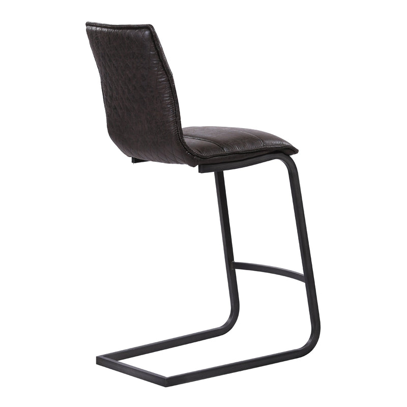 Newark Contemporary 26" Counter Height Barstool in Gray Powder Coated Finish and Espresso Fabric - Furniture City (CA)l