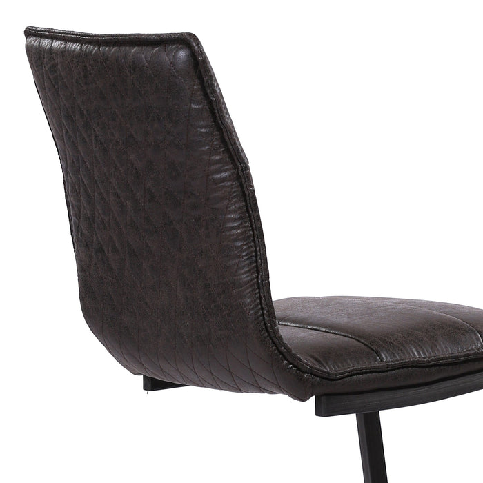 Newark Contemporary 26" Counter Height Barstool in Gray Powder Coated Finish and Espresso Fabric