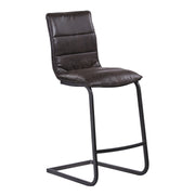 Newark Contemporary 30" Bar Height Barstool in Gray Powder Coated Finish and Espresso Fabric - Furniture City (CA)l