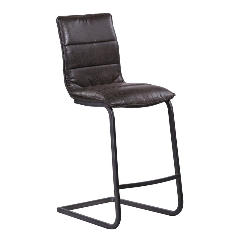 Newark Contemporary 30" Bar Height Barstool in Gray Powder Coated Finish and Espresso Fabric - Furniture City (CA)l