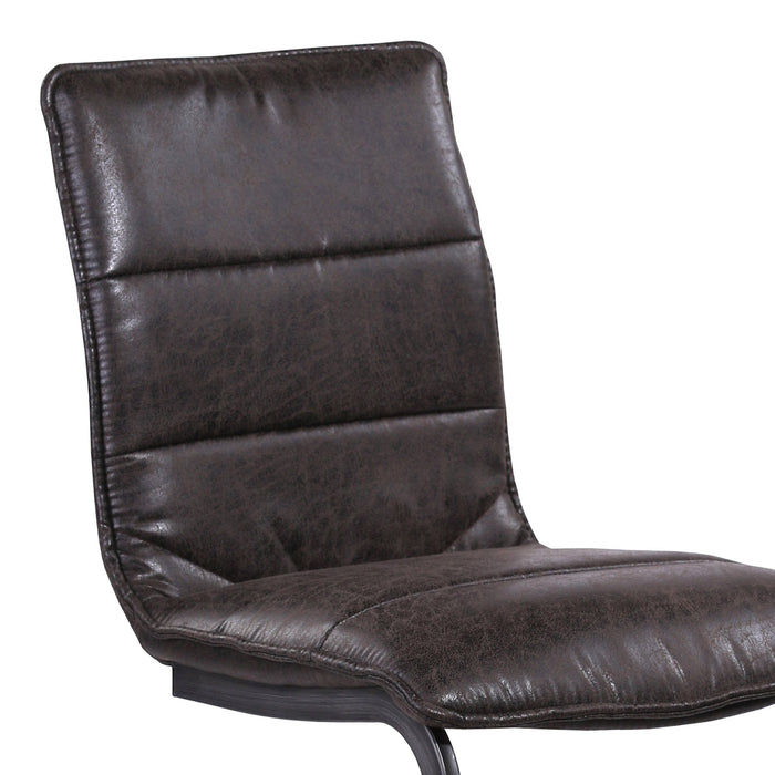 Newark Contemporary 30" Bar Height Barstool in Gray Powder Coated Finish and Espresso Fabric