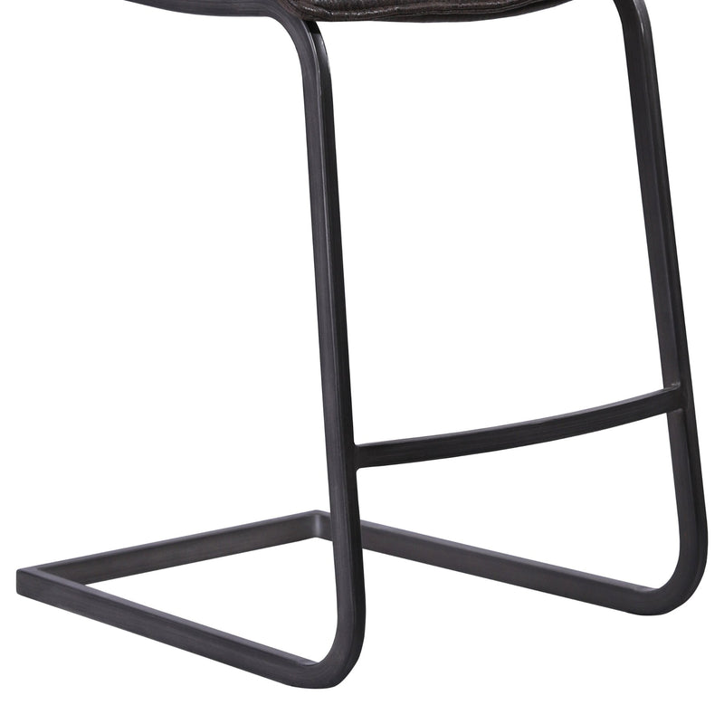 Newark Contemporary 30" Bar Height Barstool in Gray Powder Coated Finish and Espresso Fabric - Furniture City (CA)l