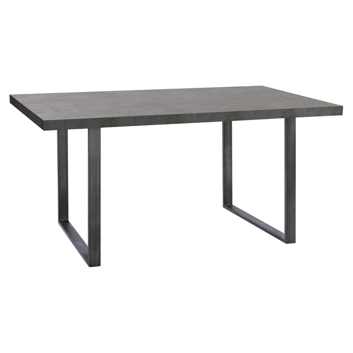 Newark Contemporary Dining Table in Gray Powder Coated Finish and Rusted Black
