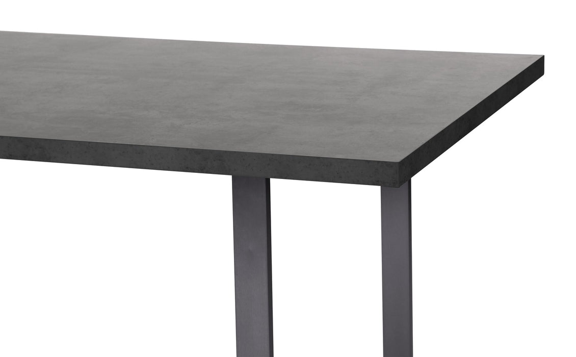 Newark Contemporary Dining Table in Gray Powder Coated Finish and Rusted Black