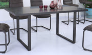 Newark Contemporary Dining Table in Gray Powder Coated Finish and Rusted Black - Furniture City (CA)l