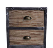 Nyx Industrial 3-Drawer End Table in Industrial Gray and Pine Wood - Furniture City (CA)l