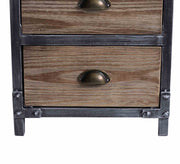 Nyx Industrial 3-Drawer End Table in Industrial Gray and Pine Wood - Furniture City (CA)l