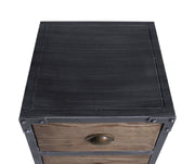 Nyx Industrial 3-Drawer End Table in Industrial Gray and Pine Wood - Furniture City (CA)l