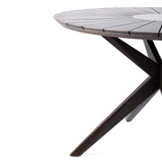 Oasis Outdoor Dark Eucalyptus Wood and Stone Round Dining Table - Furniture City (CA)l