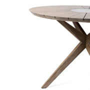 Oasis Outdoor Light Eucalyptus Wood and Stone Round Dining Table - Furniture City (CA)l