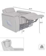 Octavia Zero Gravity Power Recliner with Heat and Massage in Silver and Gray Leather - Furniture City (CA)l