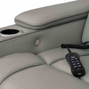 Octavia Zero Gravity Power Recliner with Heat and Massage in Silver and Gray Leather - Furniture City (CA)l