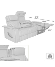 Octavia 86" Zero Gravity Power Reclining Sofa with Heat and Massage in Silver and Gray Leather - Furniture City (CA)l