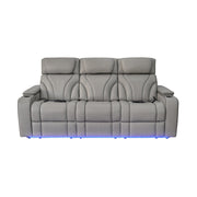 Octavia 86" Zero Gravity Power Reclining Sofa with Heat and Massage in Silver and Gray Leather - Furniture City (CA)l