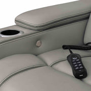 Octavia 86" Zero Gravity Power Reclining Sofa with Heat and Massage in Silver and Gray Leather - Furniture City (CA)l
