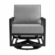 Cayman Black Aluminum Outdoor Swivel Glider Chair with Dark Gray Cushions - Furniture City (CA)l