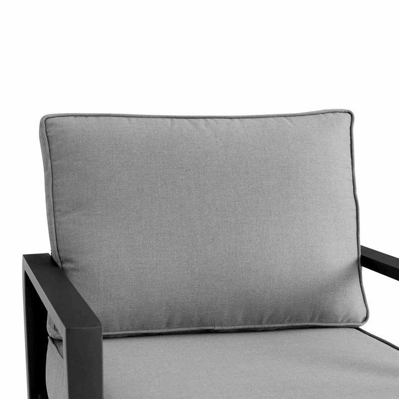 Cayman Black Aluminum Outdoor Swivel Glider Chair with Dark Gray Cushions - Furniture City (CA)l