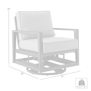 Cayman Black Aluminum Outdoor Swivel Glider Chair with Dark Gray Cushions - Furniture City (CA)l