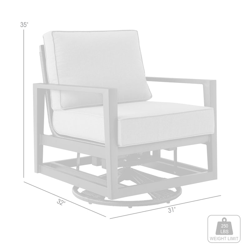 Cayman Black Aluminum Outdoor Swivel Glider Chair with Dark Gray Cushions - Furniture City (CA)l