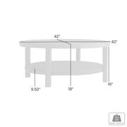 Cayman Black Aluminum Outdoor Round Conversation Table with Wicker Shelf - Furniture City (CA)l