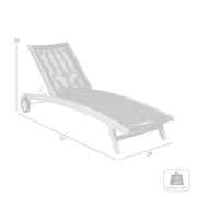 Odette Outdoor Patio Adjustable Chaise Lounge Chair in Eucalyptus Wood and Charcoal Rope - Furniture City (CA)l