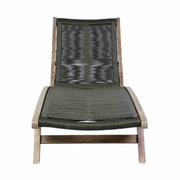 Odette Outdoor Patio Adjustable Chaise Lounge Chair in Eucalyptus Wood and Charcoal Rope - Furniture City (CA)l