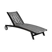 Odette Outdoor Patio Adjustable Chaise Lounge Chair in Eucalyptus Wood and Gray Rope - Furniture City (CA)l