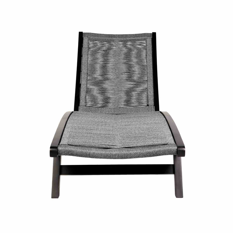 Odette Outdoor Patio Adjustable Chaise Lounge Chair in Eucalyptus Wood and Gray Rope - Furniture City (CA)l