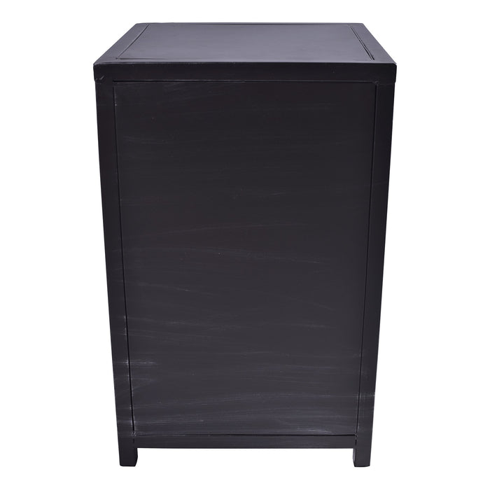 Oskar Industrial 3-Drawer End Table in Industrial Gray and Pine Wood