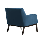 Oliver Blue Velvet Modern Accent Chair with Wood Legs - Furniture City (CA)l