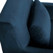 Oliver Blue Velvet Modern Accent Chair with Wood Legs - Furniture City (CA)l