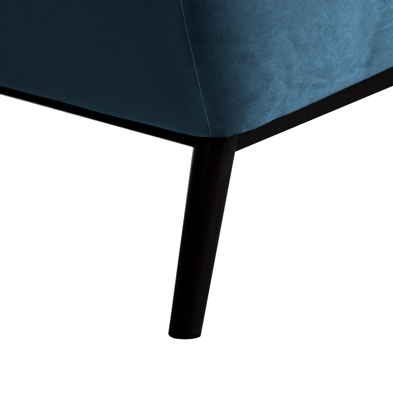 Oliver Blue Velvet Modern Accent Chair with Wood Legs - Furniture City (CA)l