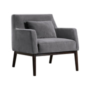 Oliver Gray Velvet Modern Accent Chair with Wood Legs - Furniture City (CA)l