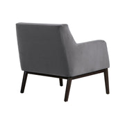 Oliver Gray Velvet Modern Accent Chair with Wood Legs - Furniture City (CA)l