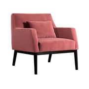 Oliver Pink Velvet Modern Accent Chair with Wood Legs - Furniture City (CA)l