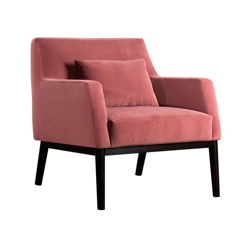 Oliver Pink Velvet Modern Accent Chair with Wood Legs - Furniture City (CA)l