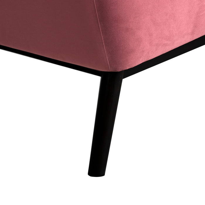 Oliver Pink Velvet Modern Accent Chair with Wood Legs