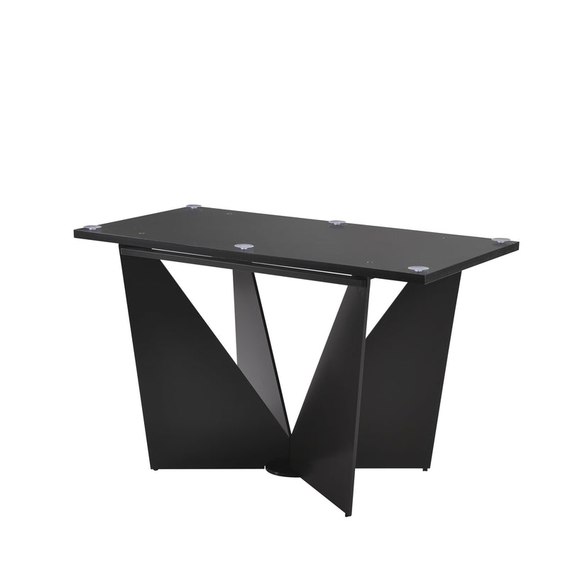 Olivia Modern 79 in. Rectangular Dining Table with White Tempered Glass Table Top - Seats up to 6 - Furniture City (CA)l