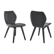 Ontario Gray Faux Leather and Black Wood Dining Chairs - Set of 2 - Furniture City (CA)l