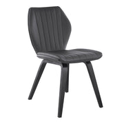 Ontario Gray Faux Leather and Black Wood Dining Chairs - Set of 2 - Furniture City (CA)l
