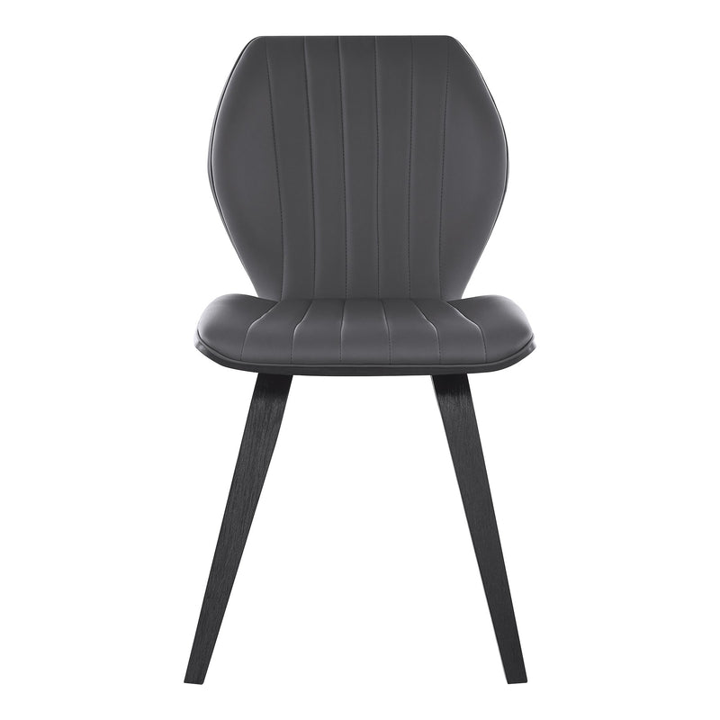 Ontario Gray Faux Leather and Black Wood Dining Chairs - Set of 2 - Furniture City (CA)l