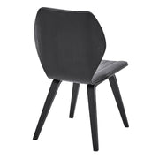 Ontario Gray Faux Leather and Black Wood Dining Chairs - Set of 2 - Furniture City (CA)l