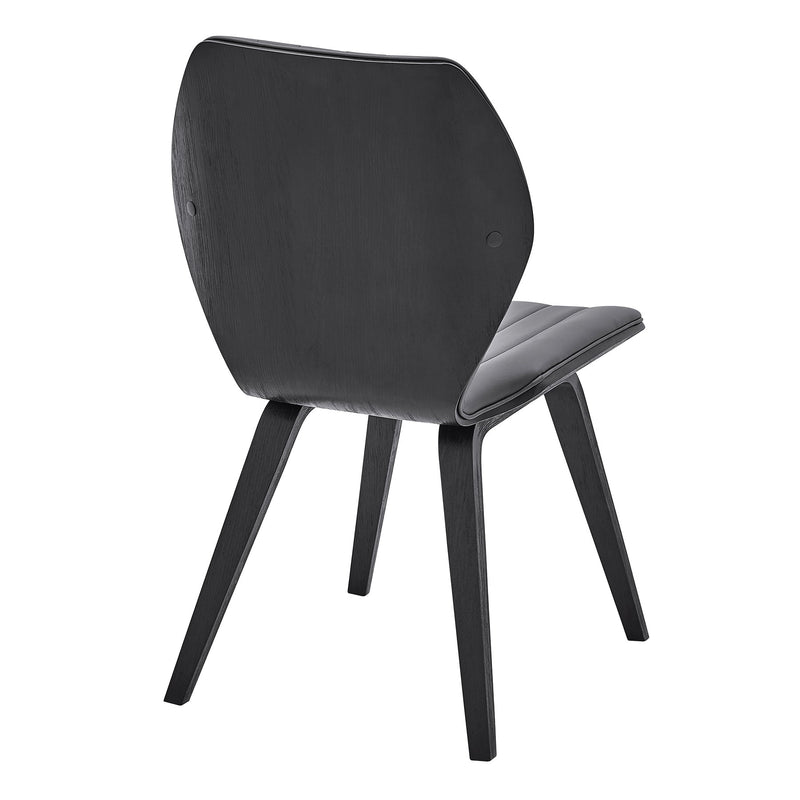 Ontario Gray Faux Leather and Black Wood Dining Chairs - Set of 2 - Furniture City (CA)l