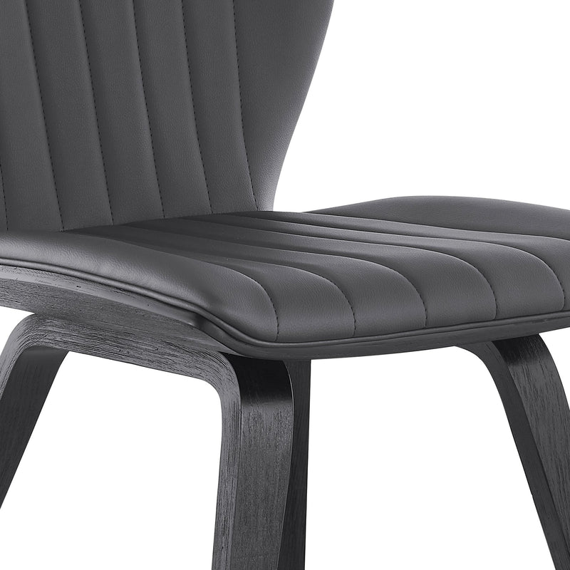 Ontario Gray Faux Leather and Black Wood Dining Chairs - Set of 2 - Furniture City (CA)l