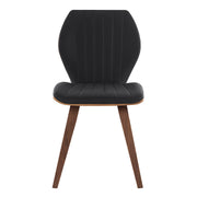 Ontario Black Faux Leather and Walnut Wood Dining Chairs - Set of 2 - Furniture City (CA)l
