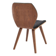 Ontario Black Faux Leather and Walnut Wood Dining Chairs - Set of 2 - Furniture City (CA)l