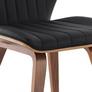 Ontario Black Faux Leather and Walnut Wood Dining Chairs - Set of 2 - Furniture City (CA)l