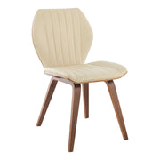 Ontario Cream Faux Leather and Walnut Wood Dining Chairs - Set of 2 - Furniture City (CA)l